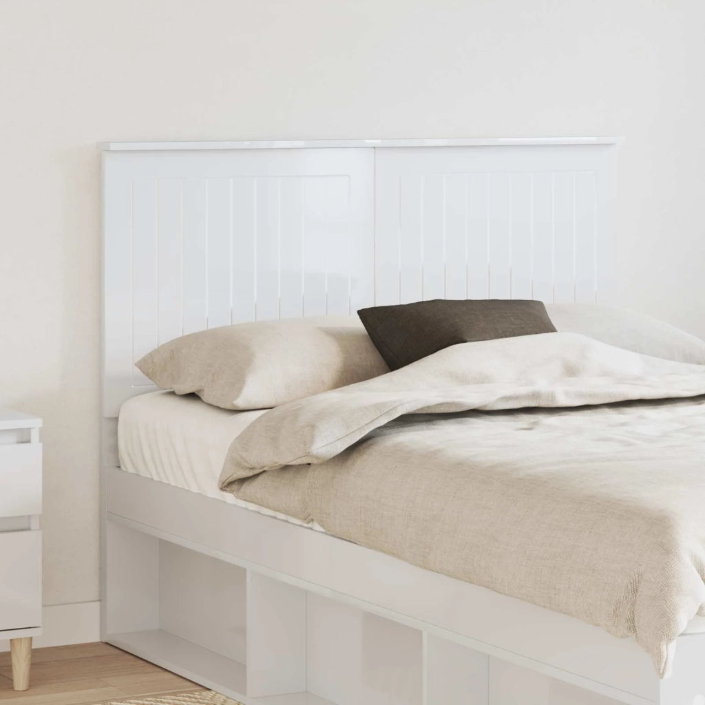 Testiera | Testata con Testiera | Testata Bianco Lucido 135 cm Legno multistrato