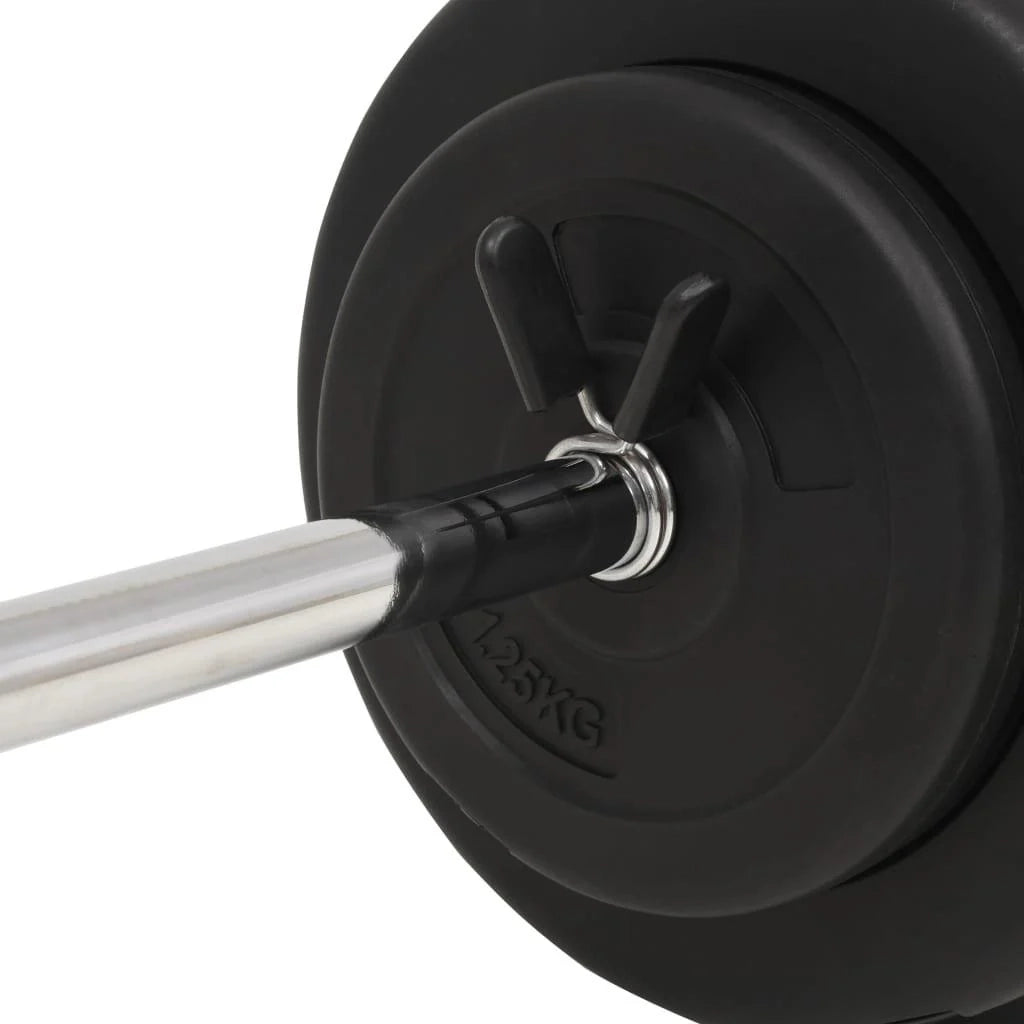 Set di bilancieri lunghi da 30 kg per fitness e bodybuilding nero 02_0000742