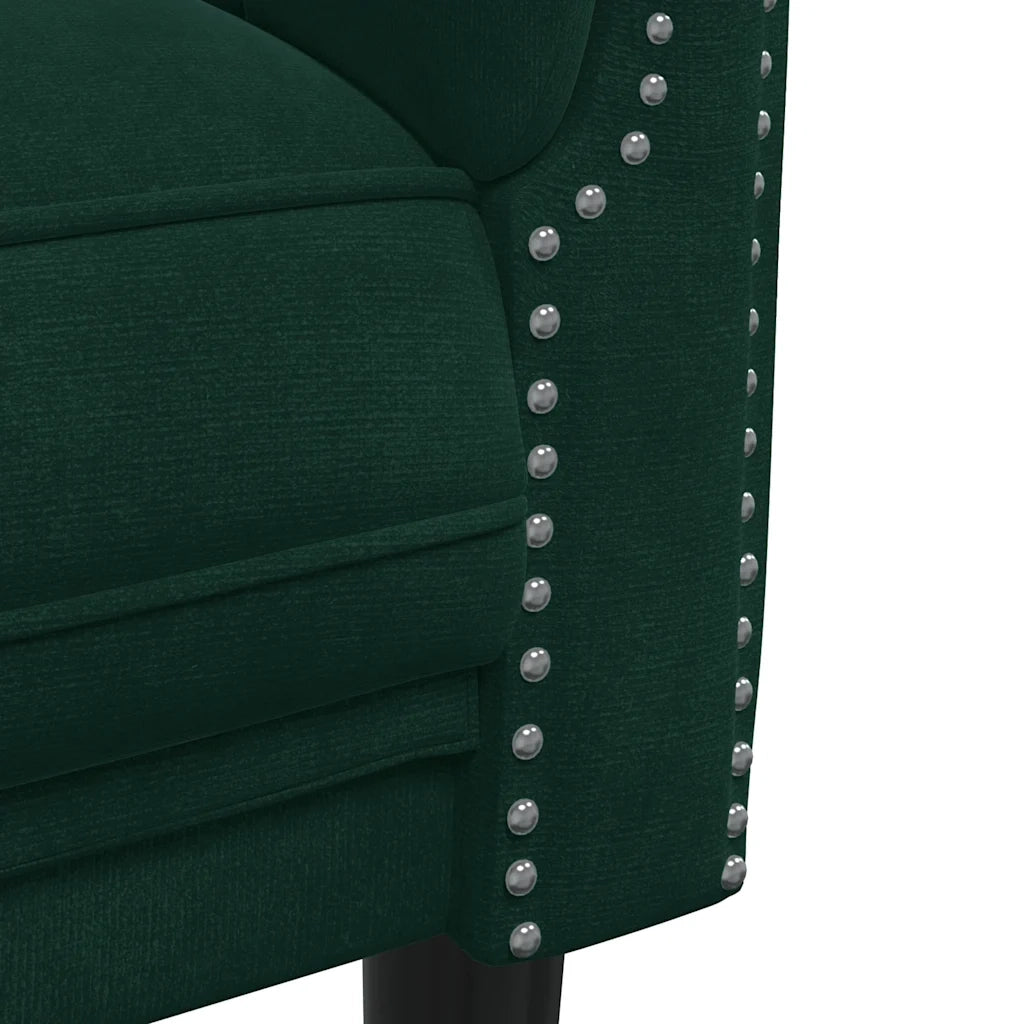 Divano | Divano da soggiorno | Sofa a 3 Posti Verde Scuro in Velluto