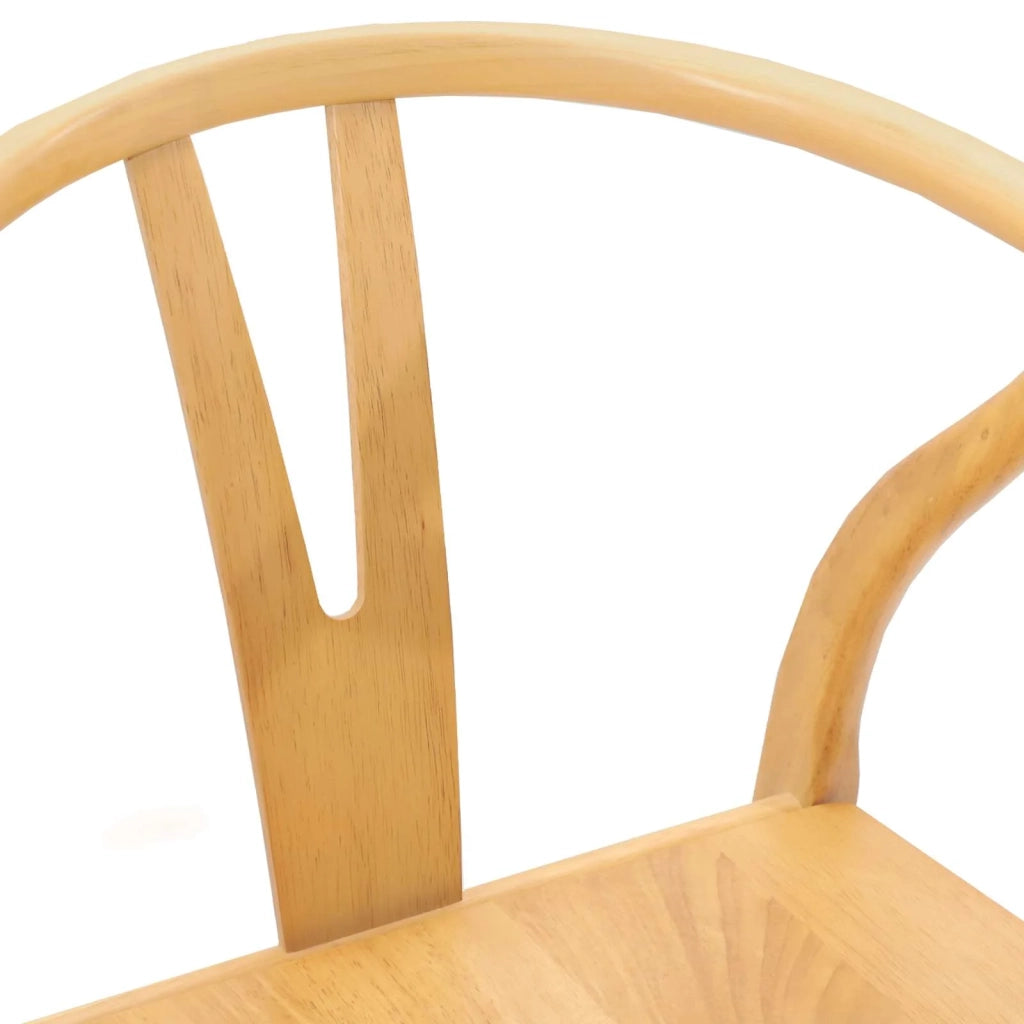 Sedia da pranzo 2 pcs Naturale Legno di gomma solido