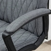 Sedia da Ufficio Girevole con Funzione Dondolo e Altezza Regolabile, 65x72x102-112.5cm, Grigio