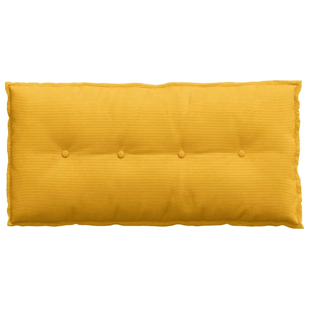Cuscino per Schiena | Cuscino dorsale Giallo Chiaro 100 x 50 cm Tessuto in Cords