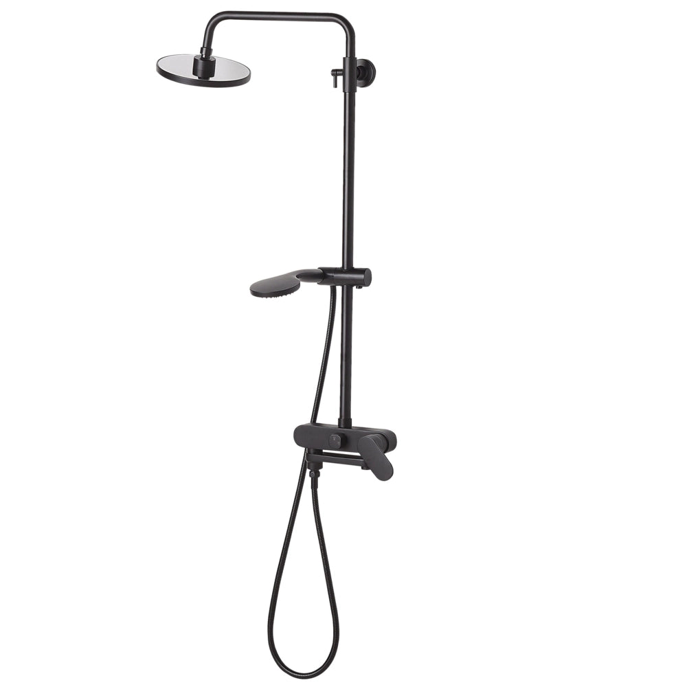 Miscelatore Set Doccia Ottone Nero con Funzione Pioggia Finitura Opaca Glamour Modern