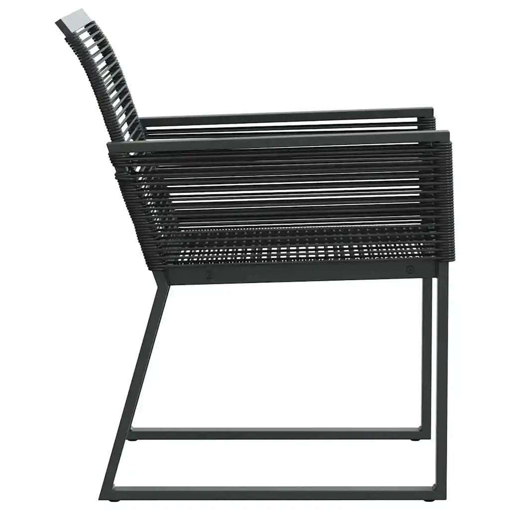 Sedie da Giardino 4 pz | Sedie da Esterno Nere in Polyrattan