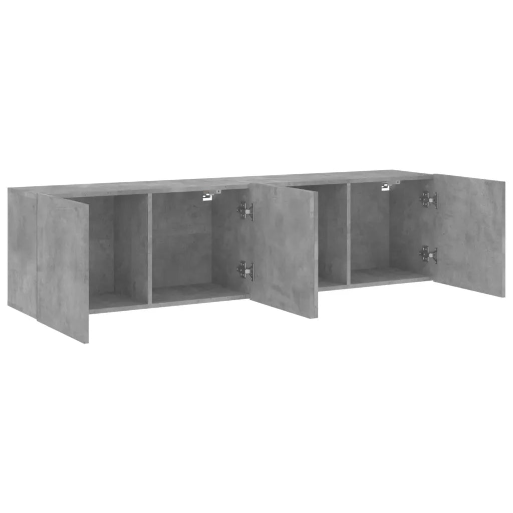 Mobili TV a Parete 2 pz-Credenza per TV sospesa Grigio Cemento 80x30x41 cm