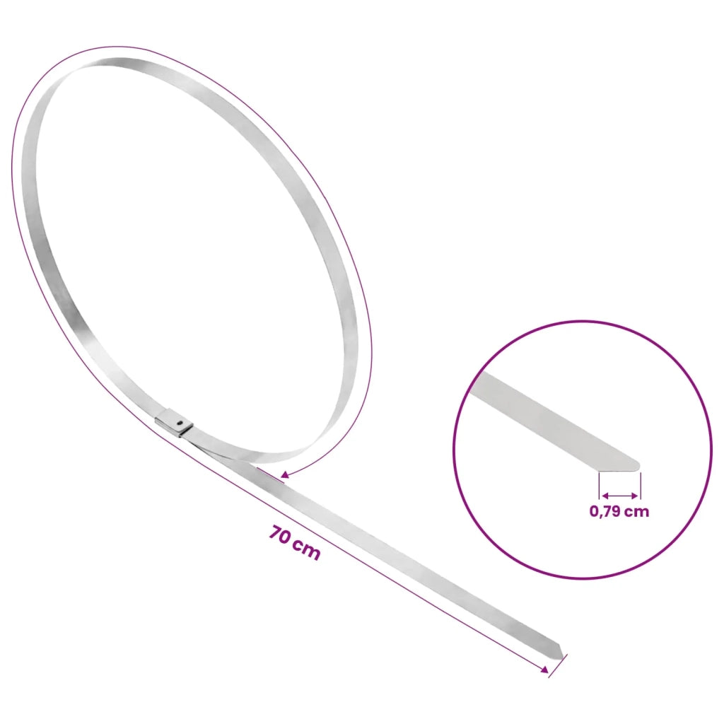 Fascetta per Cavi 12 pz 7,9 x 700 mm Argento 42029416