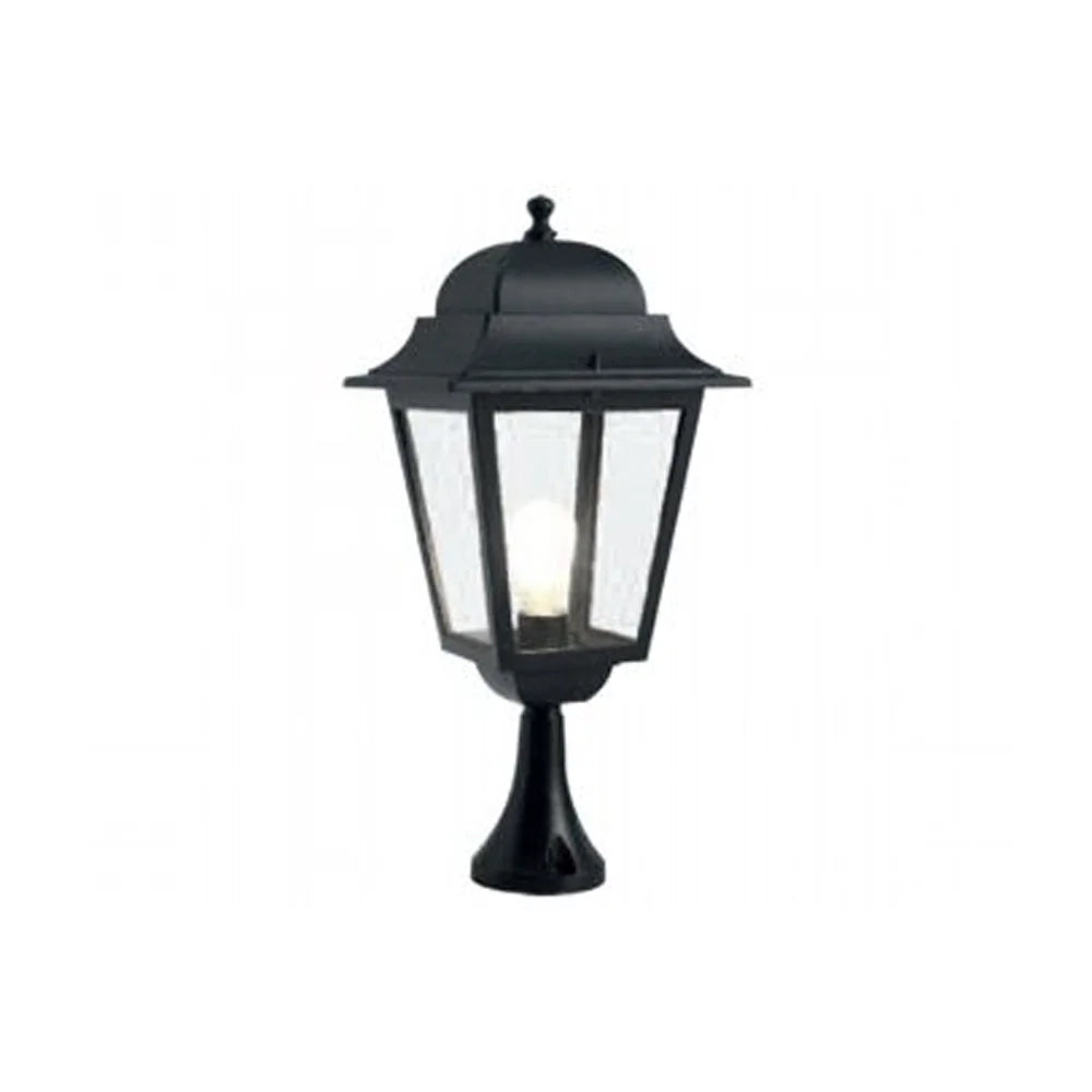 Paletto Da Cancello Contemporaneo Mito Alluminio E Vetro Nero 1 Luce E27