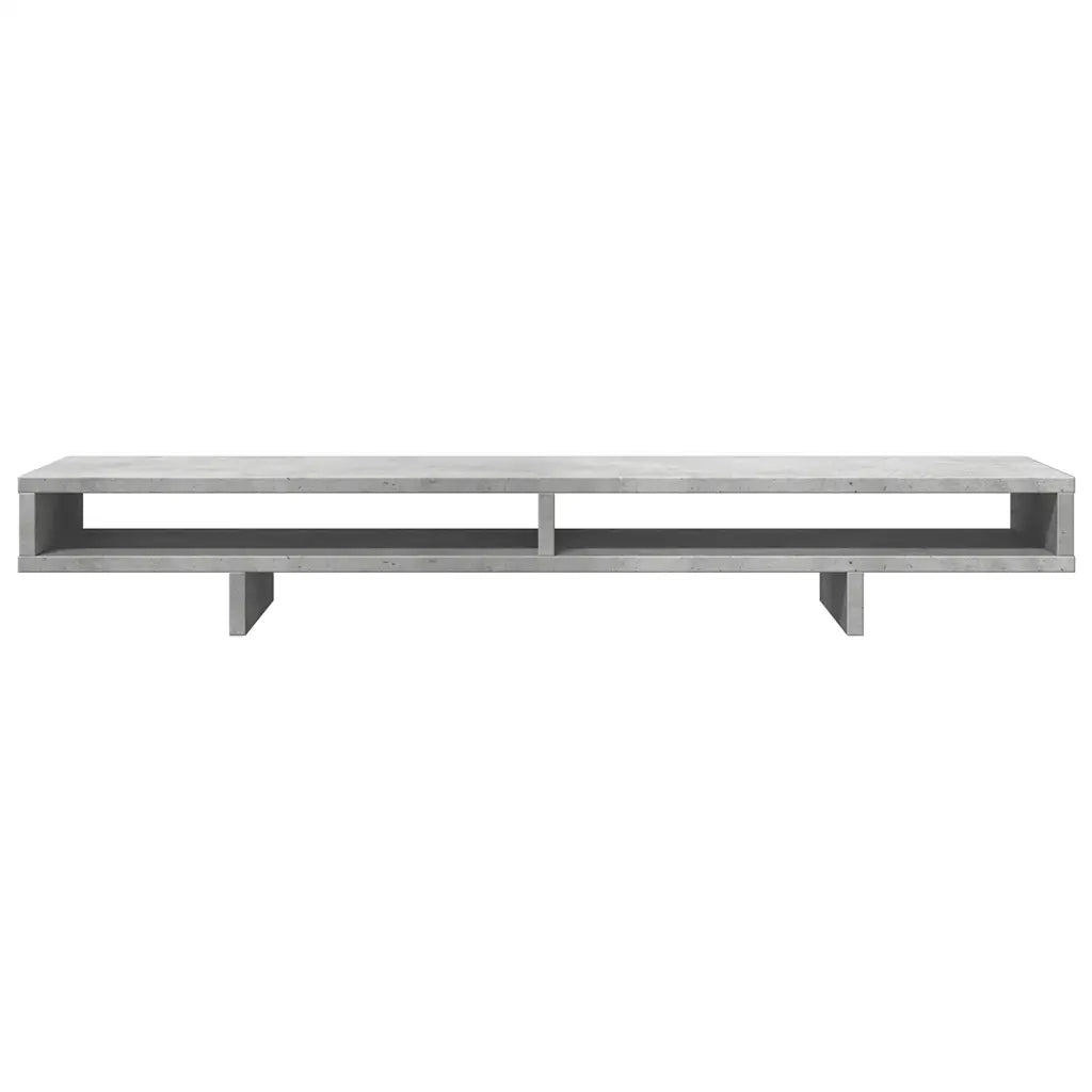 Supporto Monitor Grigio Cemento 100x27x15cm Legno Massello Pino 854754