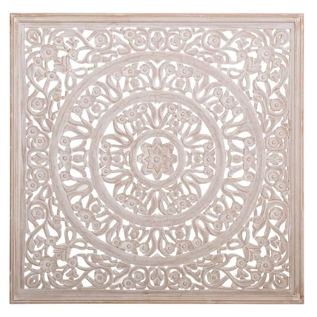 Pannello in legno fatto a mano bianco 120x120x2,5h