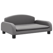 Cuccia per cani a forma di cesto comoda 70 x 45 x 30 cm in similpelle grigia 02_0042823