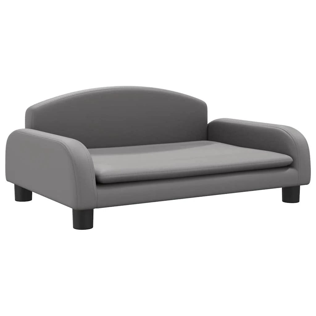 Cuccia per cani a forma di cesto comoda 70 x 45 x 30 cm in similpelle grigia 02_0042823