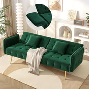 DIVANO LETTO 2 POSTI 215x81,5 cm Verde in velluto