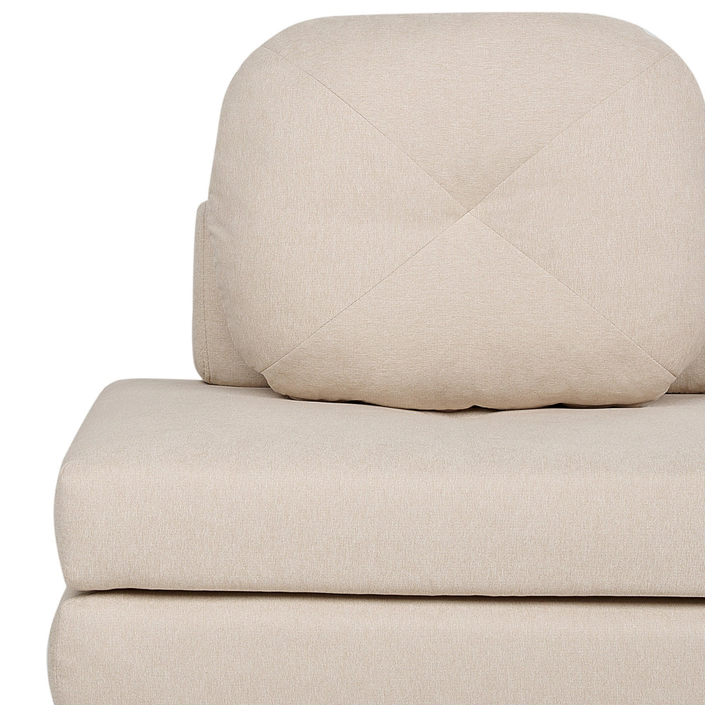 Divano pieghevole e trasformabile in letto in tessuto beige stile moderno soggiorno