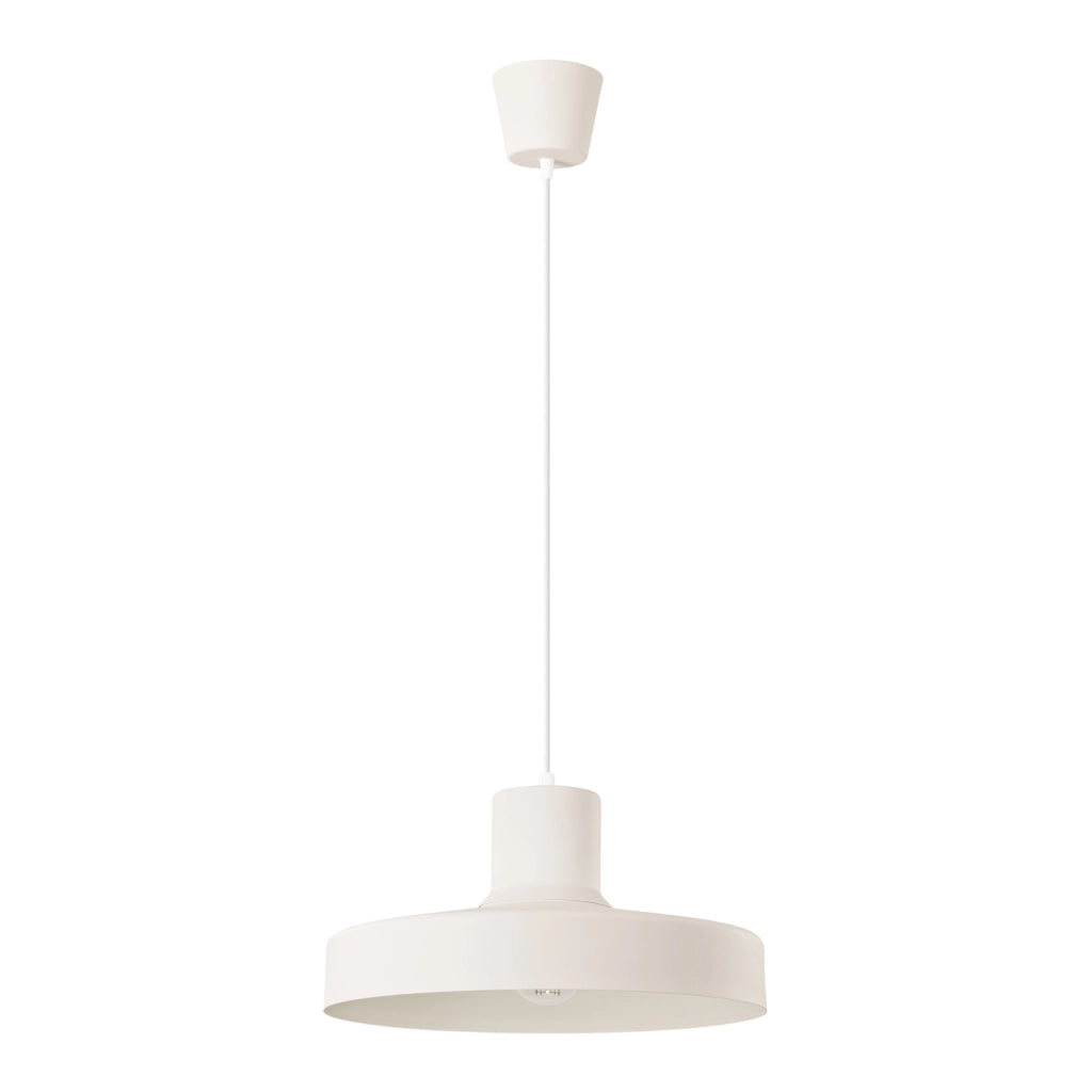 Lampada a sospensione BILO in acciaio beige E27 moderna rotonda 35x120cm