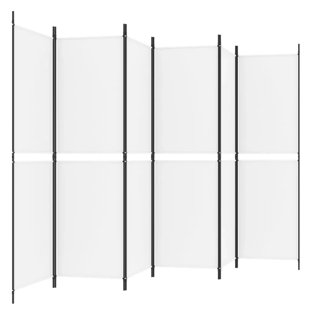 Divisorio a 6 Pannelli Bianco 300 x 180 cm Tessuto 350222