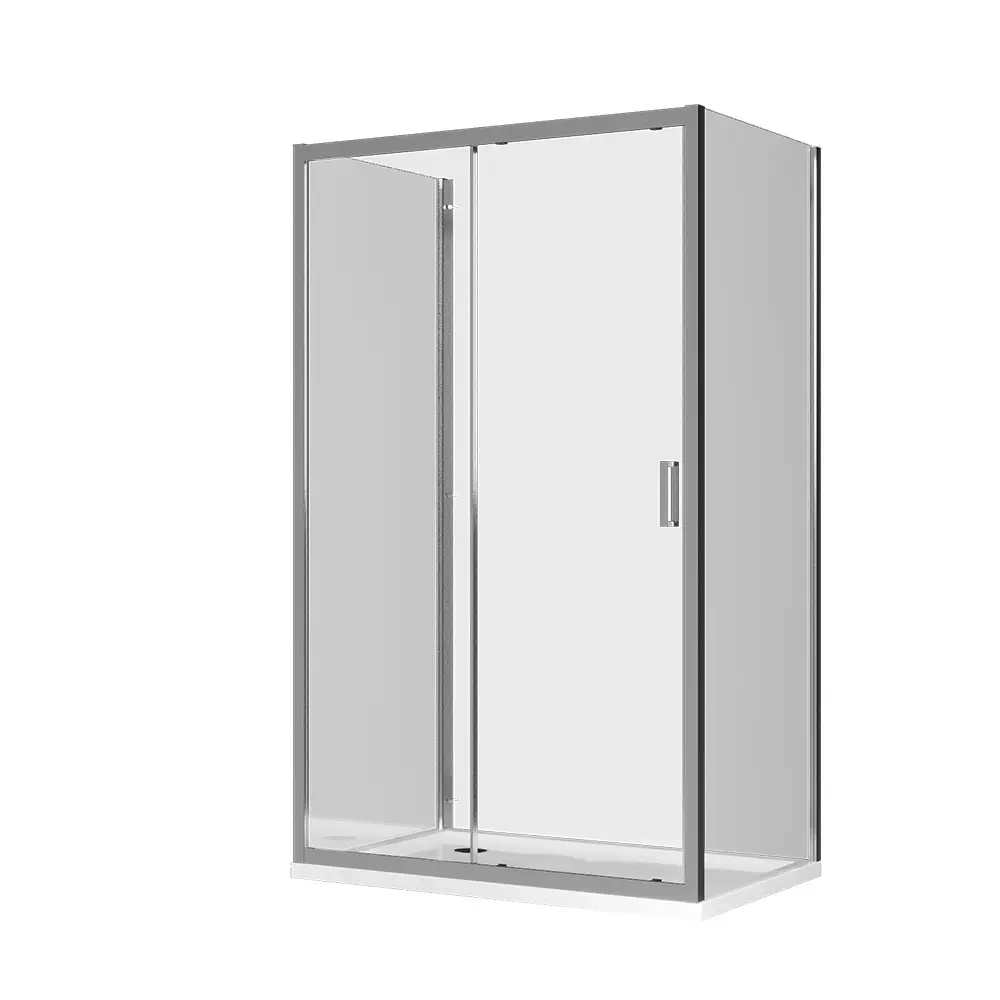 Box doccia 3 lati 70x145x70 cm con porta scorrevole e vetro temperato 6mm trasparente | Ustica
