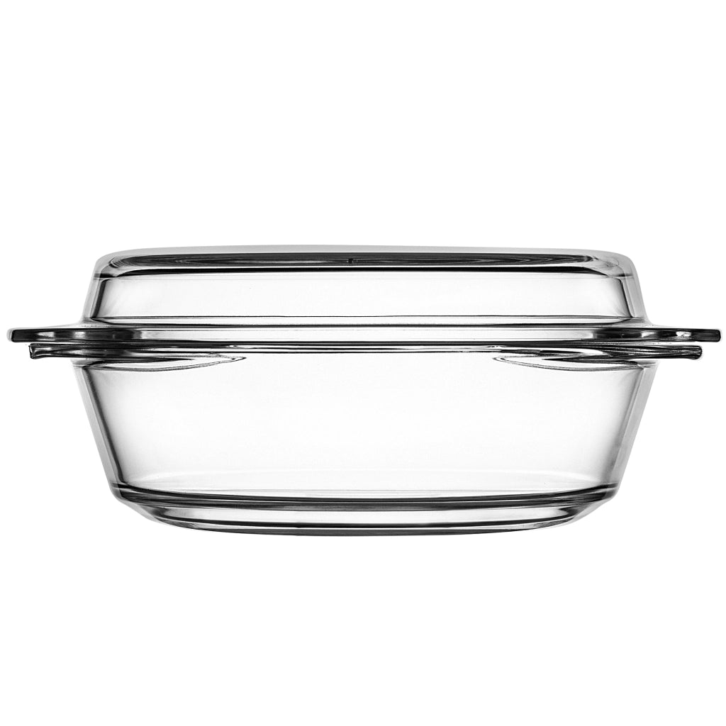 Teglia da forno rotonda in vetro KADAX da 2,8 litri con coperchio