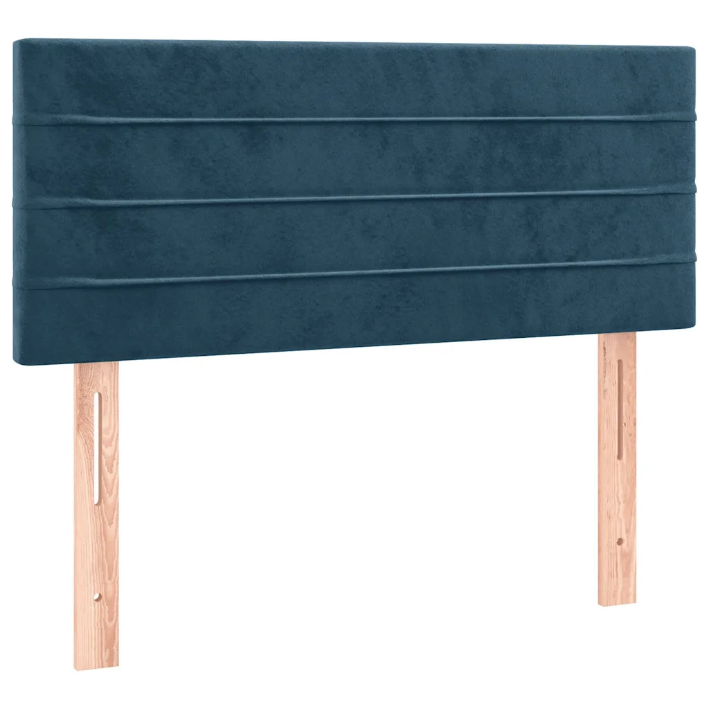Giroletto a Molle con Materasso Blu Scuro 80x200 cm in Velluto