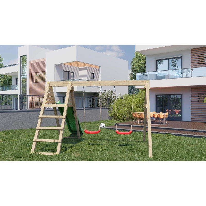 Portique & toboggan AzalÃ©e â€“ 1 toboggan + 2 balanÃ§oires