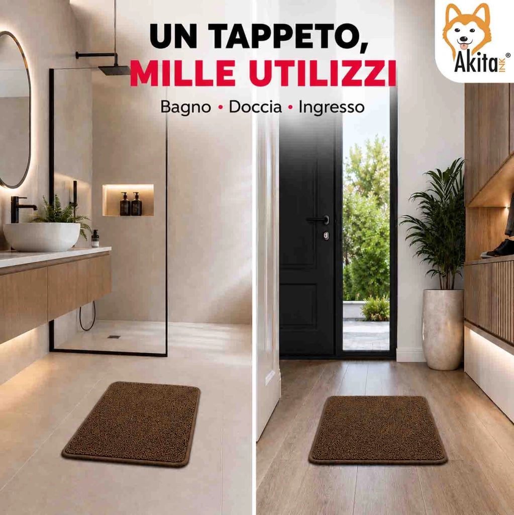 Akitaink Tappeto Multiuso in Microfibra 40x60 cm Marrone