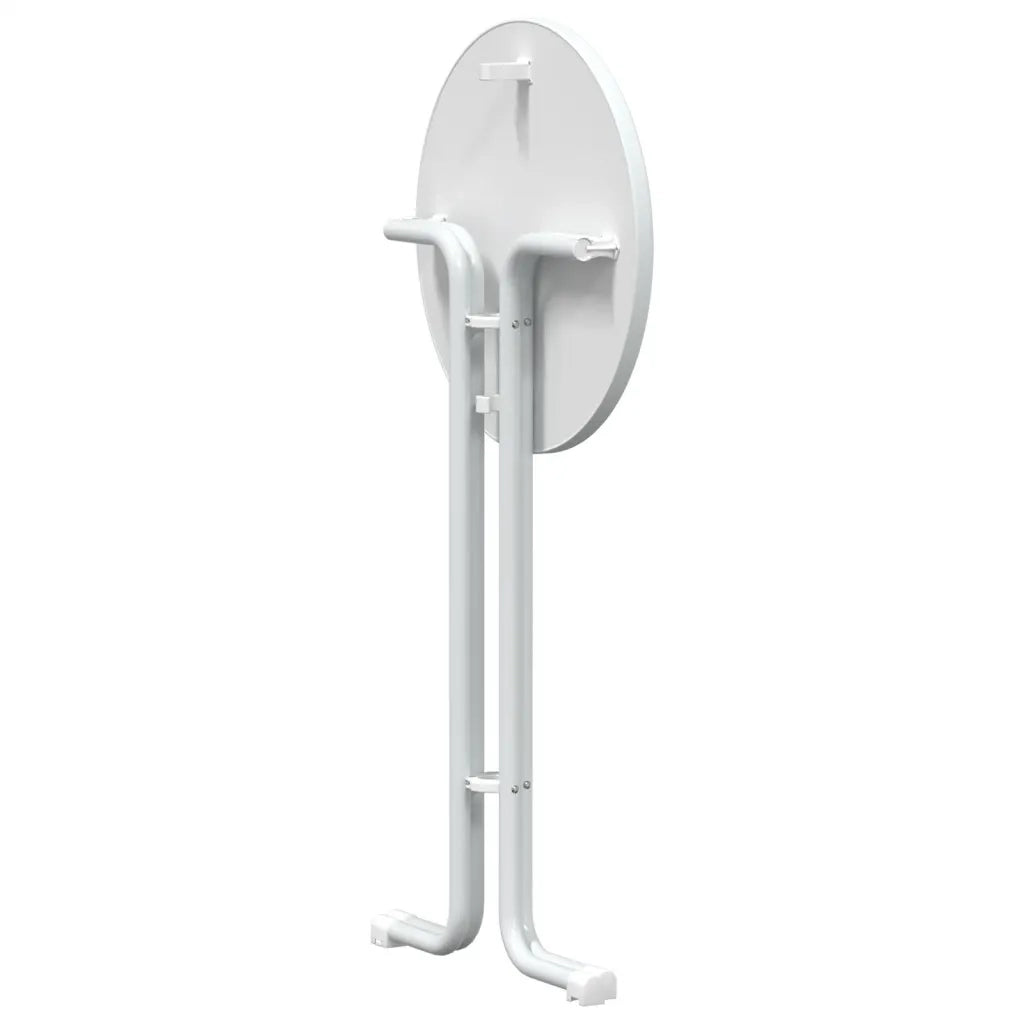 Tavolo da Pranzo Bianco Ã˜60x110 cm Legno Multistrato e Acciaio