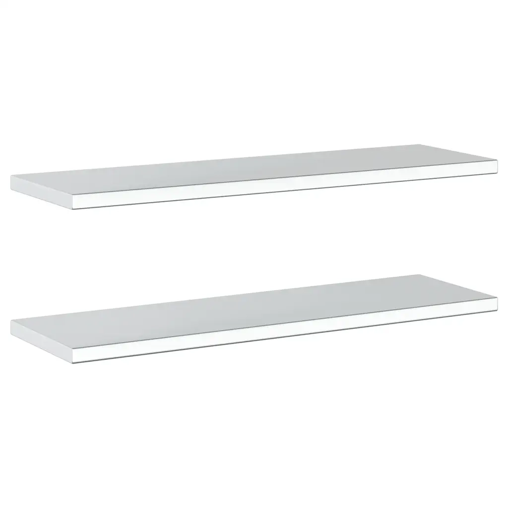 Mensole a Muro 2 pz 100x30 cm Argento in Acciaio Inossidabile 30279