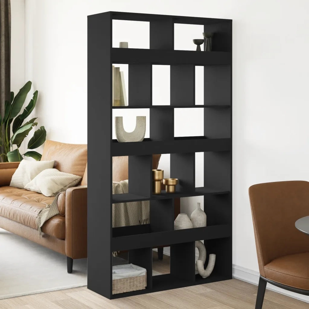 Divisorio Stanza | Paravento | Divisorio Ambienti Nero 100x33x187,5 cm in Truciolato