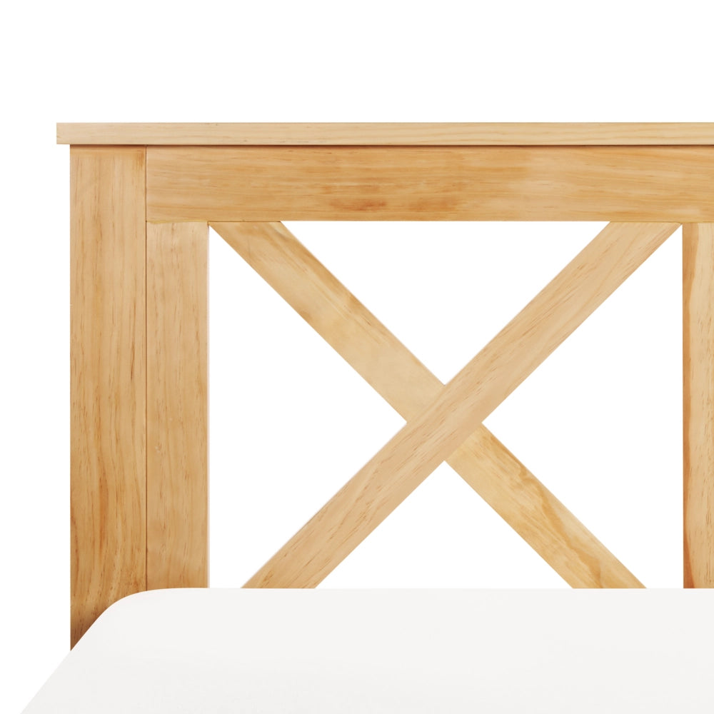 Letto in marrone chiaro con Rete a Doghe Design Elegante 140 x 200 cm
