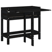 Fioriera rialzata per piante e fiori giardino da terrazza con piano pieghevole legno massello di pino nero 02_0038583