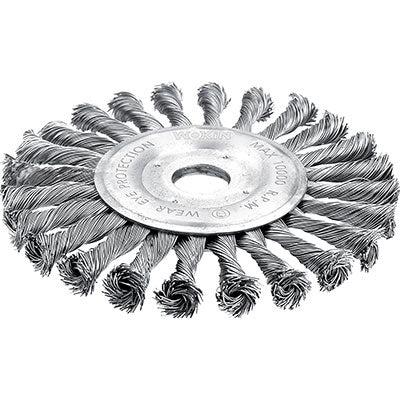 SPAZZOLA ACCIAIO RITORTO + FORO 7706 WOKIN - MM 175 F.MM 22,2 770607- 2 pezzi