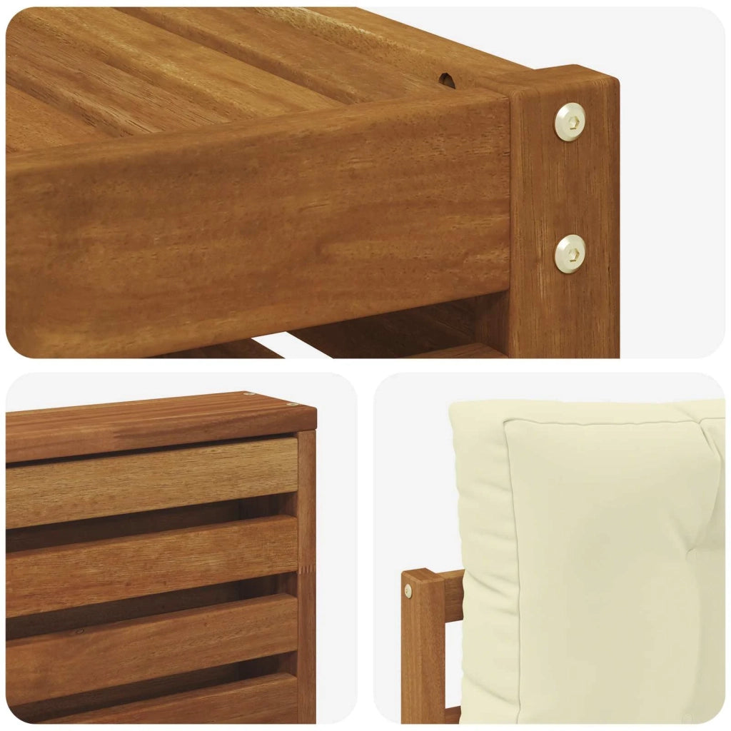 Set di divani da esterno con cuscino 8 pcs Naturale e Crema 3373185