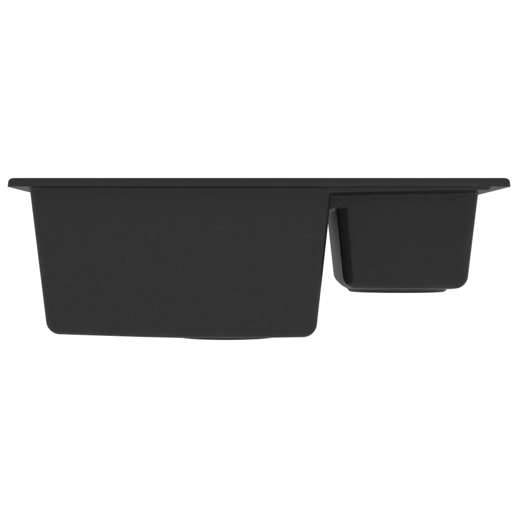 Lavello da cucina e due lavabi con foro troppopieno 58 x 44 cm granito nero 02_0002405