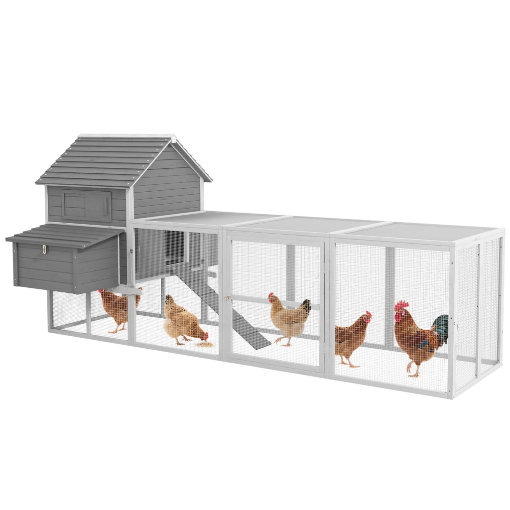Pollaio da Giardino con Casetta ¨C zephmum ¨C Grigio 310.5x149.5x149cm