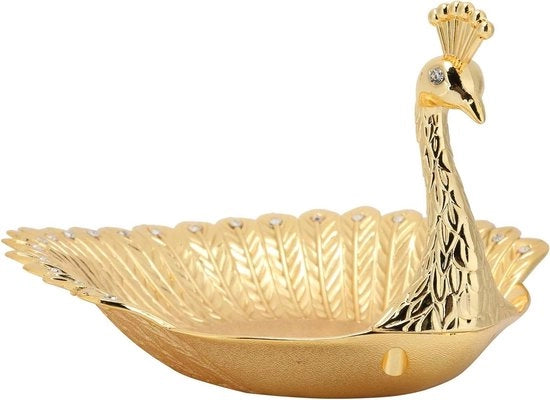 Decorativa scatola per frutta - piatto per secchi frutti con decorazione a perline - ornamento artigianale