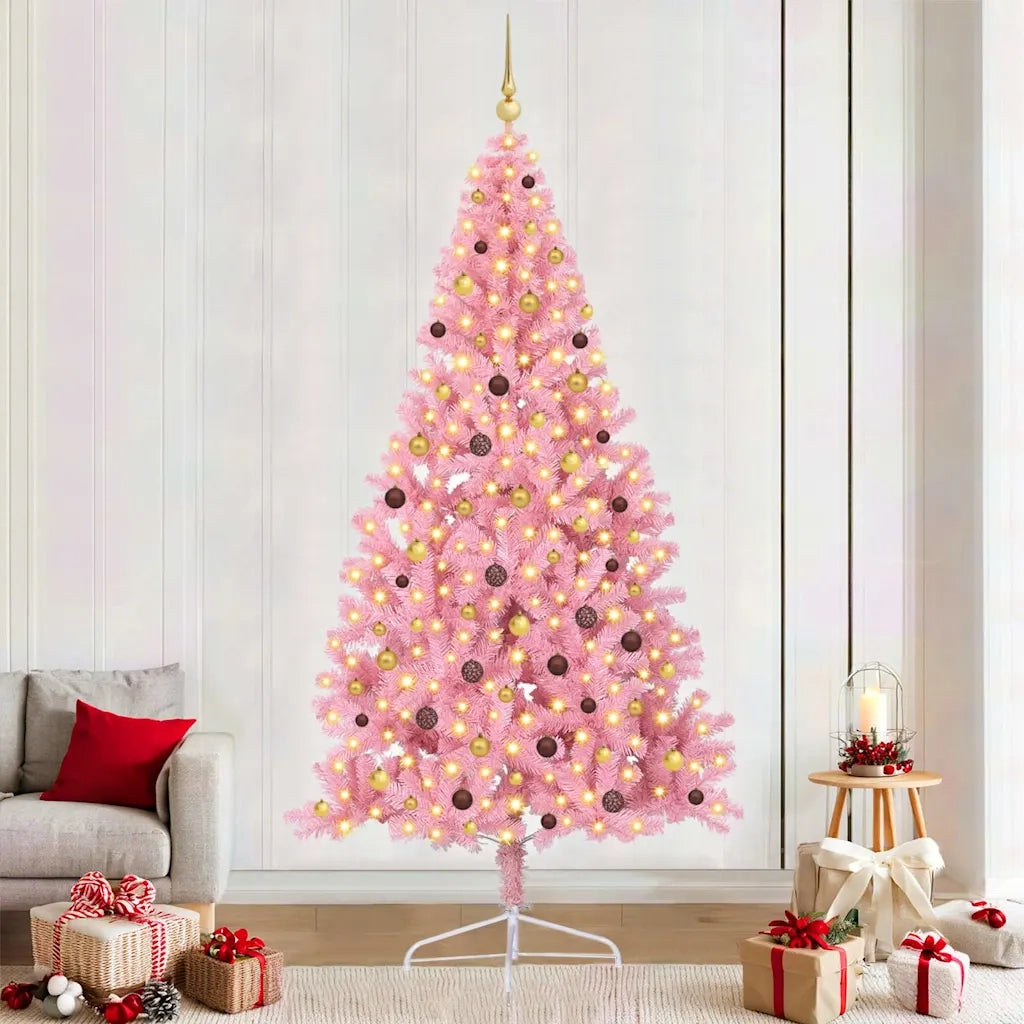 Albero di Natale artificiale con luci integrate Rosa 240 cm PVC 3397099