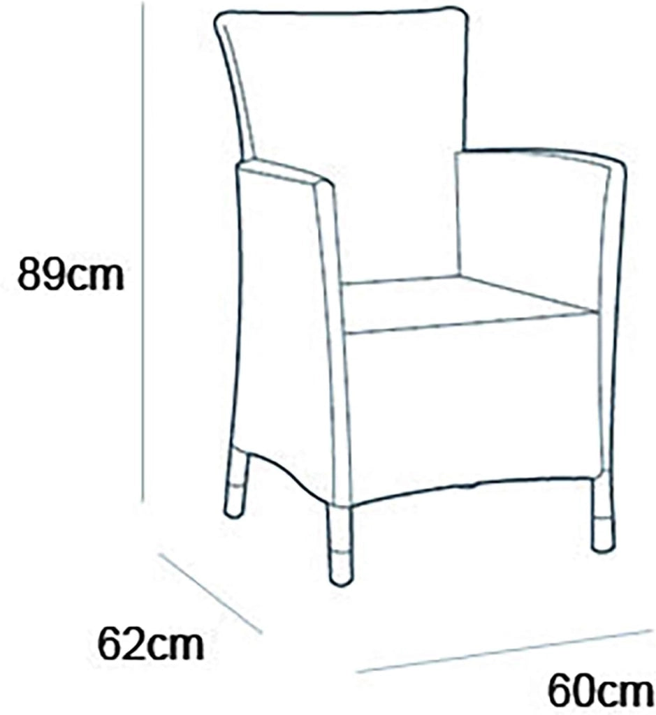 Salottino da giardino 3 pezzi con 2 poltrone e tavolino contenitore effetto rattan colore grafite Iowa Balcony Keter