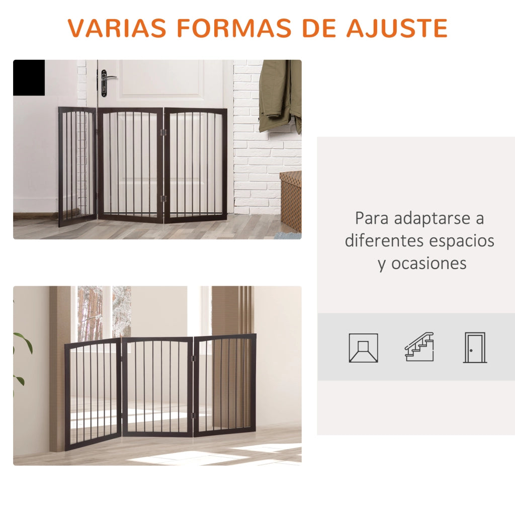 Barriera di sicurezza pieghevole 3 pannelli ¨C zephmum ¨C 160x76 cm colore marrone