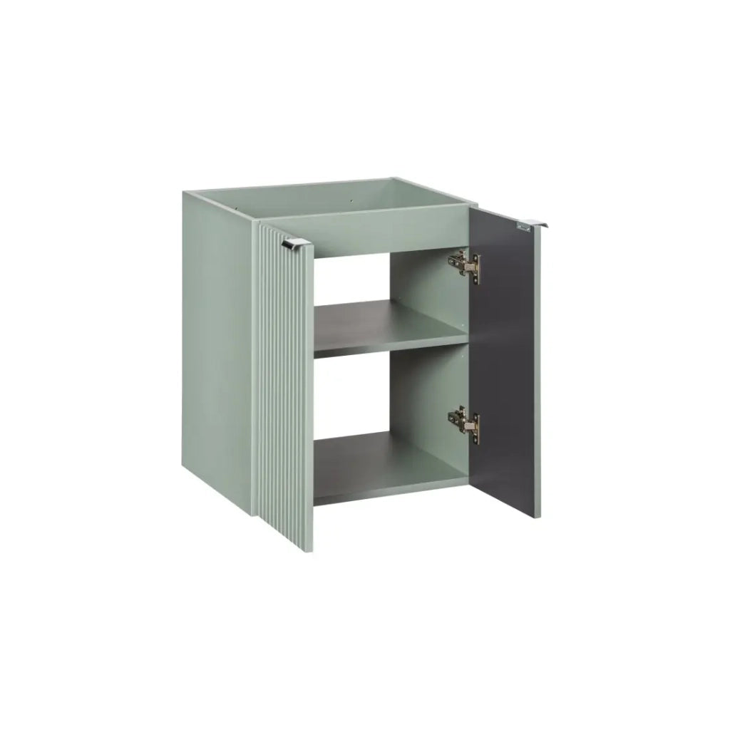 Mobile sottolavabo ELVINA – 60 cm – 2 cassetti – Colore verde salvia pastello – Mobile sospeso