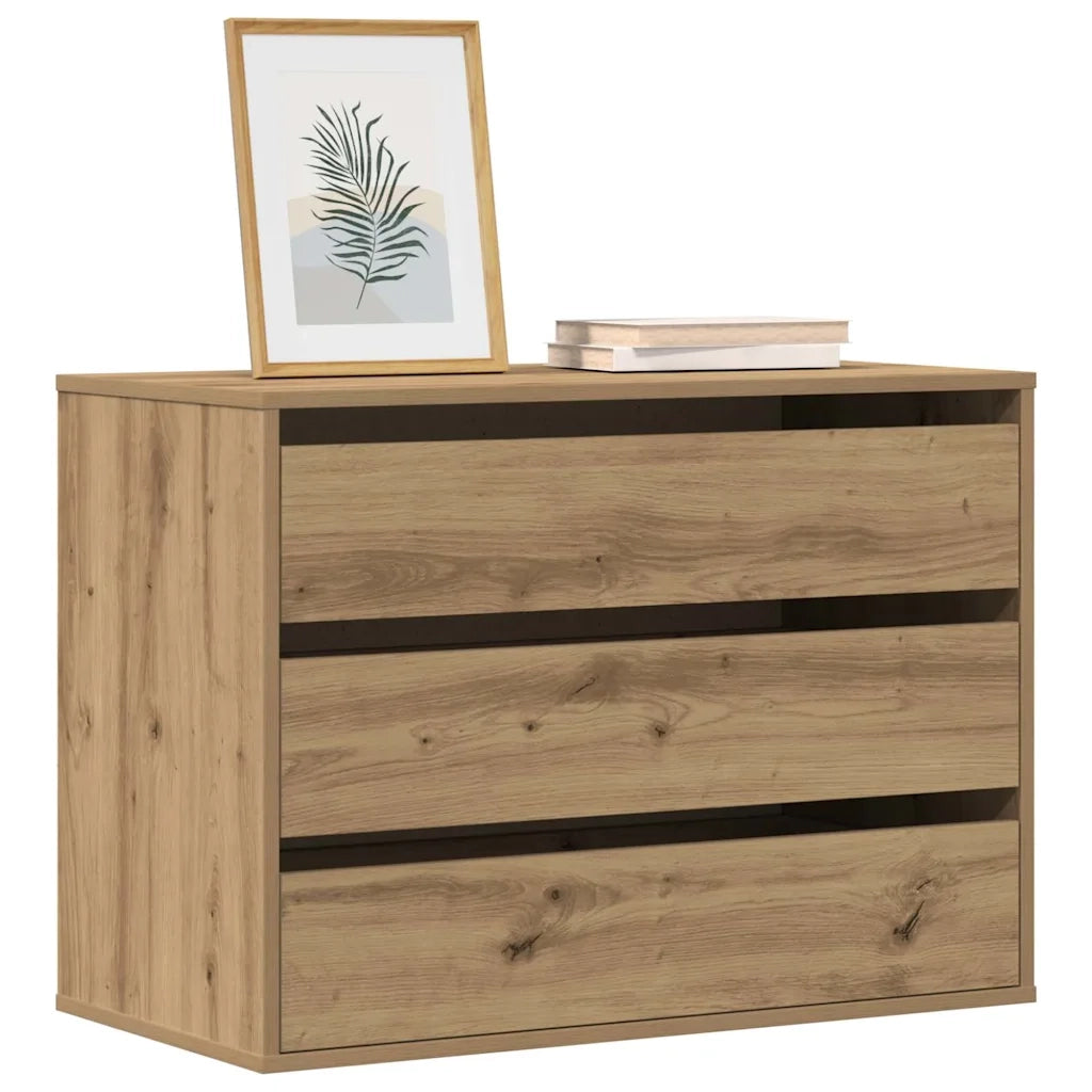 Cassettiera Angolare Rovere Artigianale 80x41x58cm Multistrato