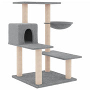 Tiragraffi per gatti torre per arrampicata giocattolo piattaforma per arrampicata con tiragraffi in sisal leggero 82,5 cm grigio 02_0022620