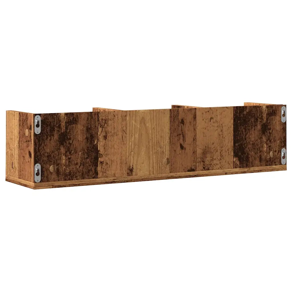 Scaffale Porta CD a Parete Antico 75x18x18 cm Legno Multistrato 855948