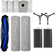 Accessori 10 pezzi per Ecovacs X8 PRO/X8 PRO PLUS/X8 PRO OMNI/X8 OMNI - aspirapolvere - 1 pennello principale, 2 rulli di tovaglia, 2 spazzole laterali, 2 filtri HEPA, 3 sacchi per polvere