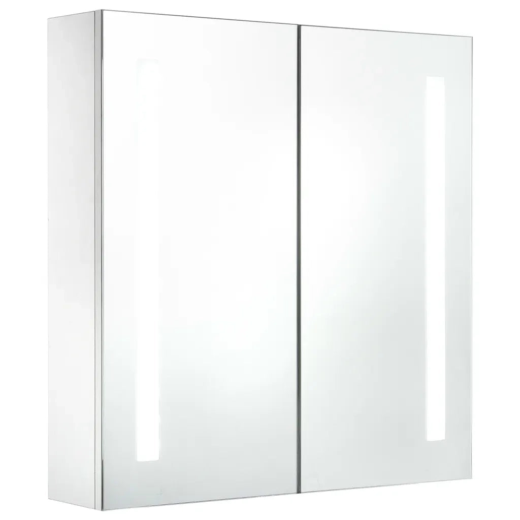 Armadietto Bagno con Specchio e LED-Mobiletto a specchio 60x14x62 cm