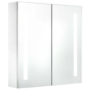 Armadietto Bagno con Specchio e LED-Mobiletto a specchio 60x14x62 cm