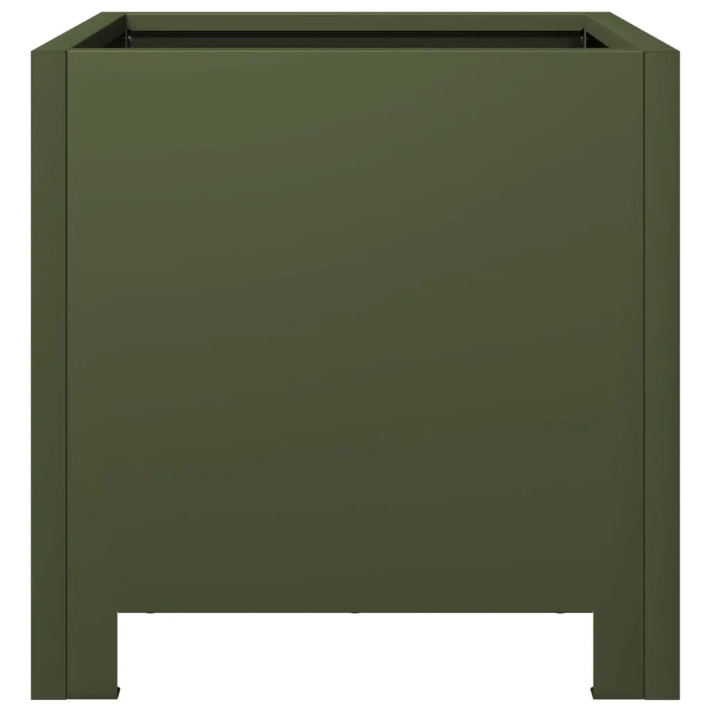 Fioriera da Giardino Verde Oliva 30x30x30 cm in Acciaio 851191