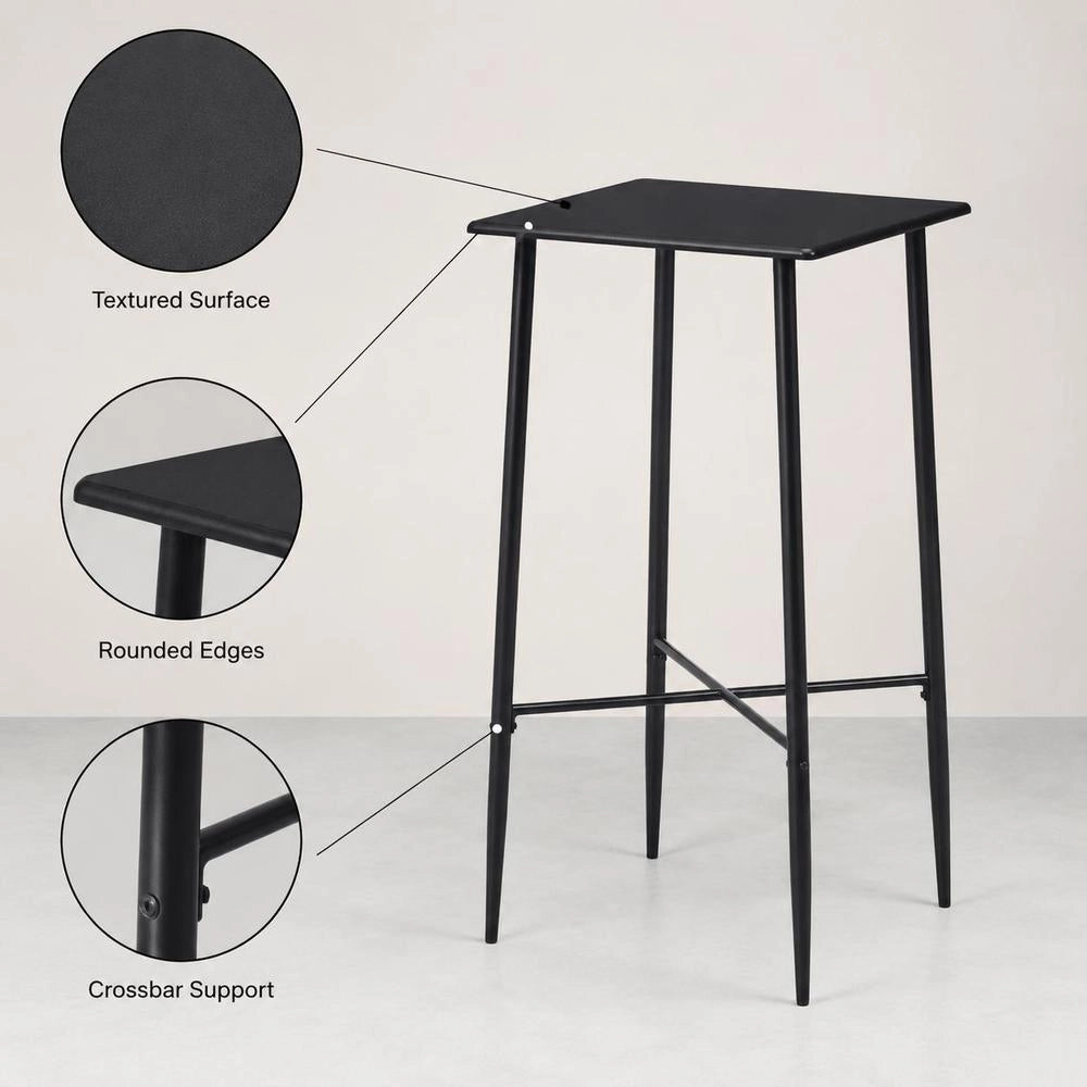 Bar Table Black 60 X 60 X 111 Cm MDF