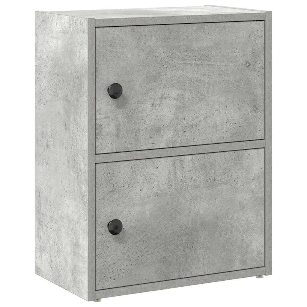Libreria-Scaffale per Libri-Mobile di Stoccaggio Grigio Cemento 40x24x52 cm in Legno Multistrato
