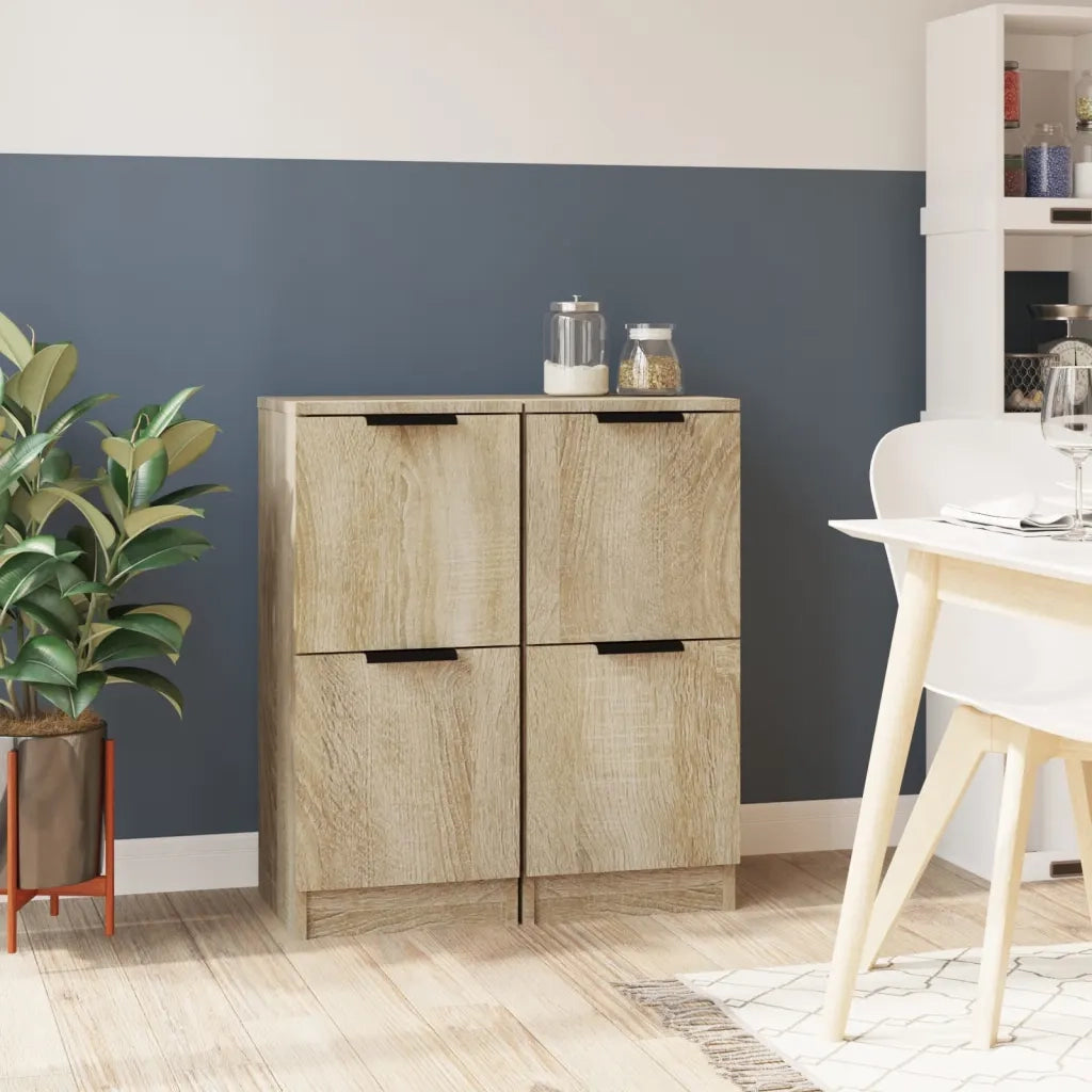 Credenze 2 pz Rovere Sonoma 30x30x70 cm in Legno Multistrato 811176