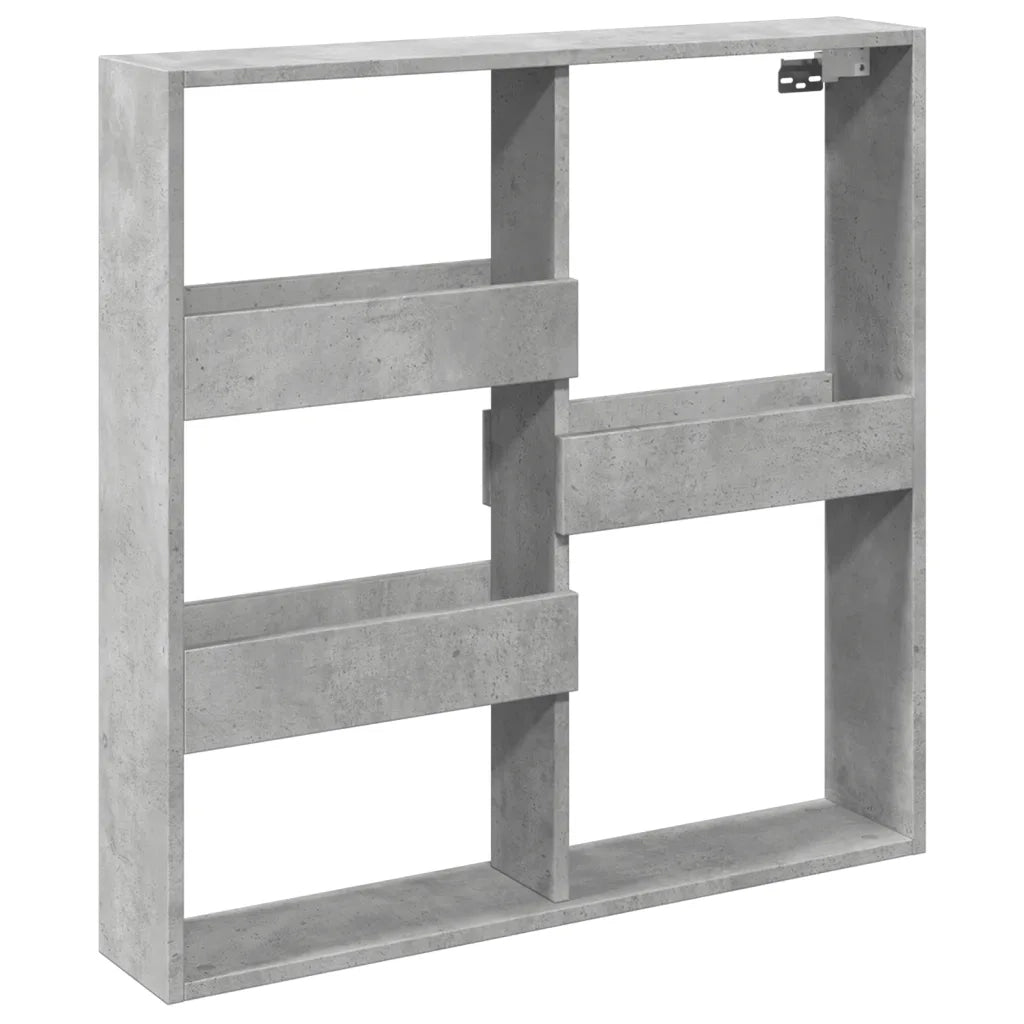 Armadietto a Muro | Mobile a Parete Grigio Cemento 80x15x80 cm Legno Multistrato