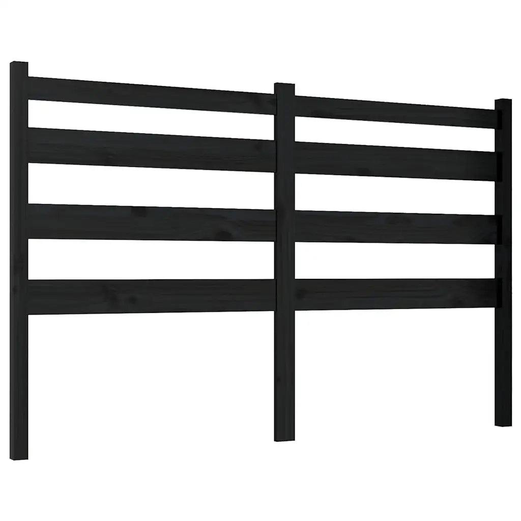Testiera | Testata per Letto Nera 186x4x100 cm in Legno Massello di Pino